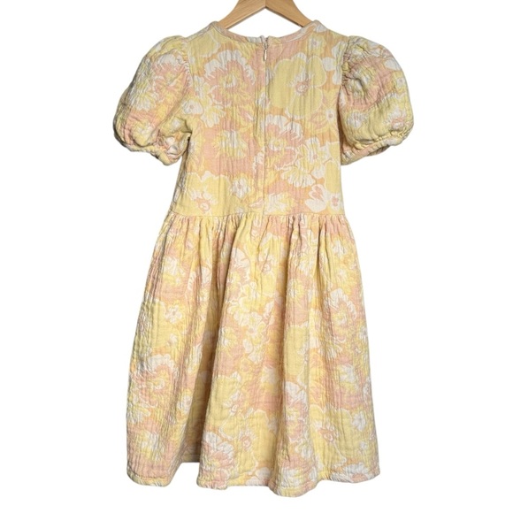 THE NEW SOCIETY GIRLS YELLOW FLORAL JACQUARD DRESS Size 16 Fancy Floral Event - Picture 8 of 14
